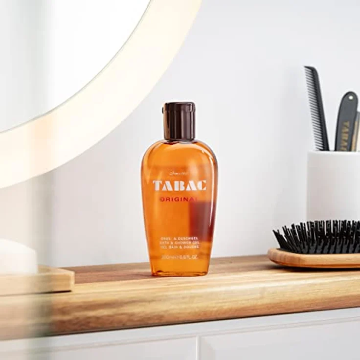 Tabac Original Bade- und Duschgel für Männer, 200 ml, klassischer maskuliner Duft mit würzigen, holzigen und moschusartigen Noten, pflegende Formel für Frische und Feuchtigkeitsversorgung der Haut – Bild 3