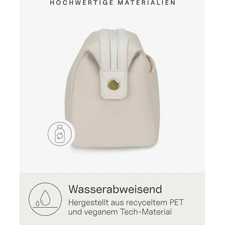 Kapten & Son Windsor Kulturtasche Sandstone 3L | Wasserabweisende Kosmetiktasche aus veganem Tech-Material mit Innenfächern & Trageschlaufe | Washbag 14x25x11,5 cm – Bild 4
