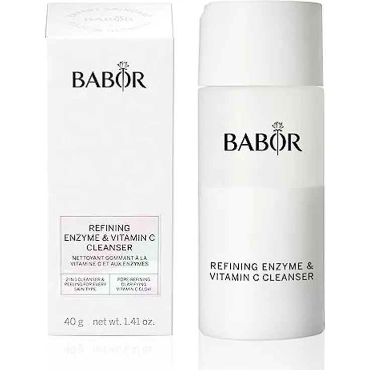 BABOR CLEANSING Enzyme Cleanser für Mischhaut, ölige Haut und für unreine Haut, Enzymatisches Reinigungs- und Peelingpulver, Mit Vitamin C, 1 x 40 g