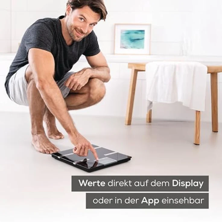 Beurer BF 720 Diagnosewaage mit Bluetooth, Verbindung zur Smartphone-App, Bestimmung von Körpergewicht, Körperfett, Muskelanteil und Kalorienbedarf AMR, BMR – Bild 4