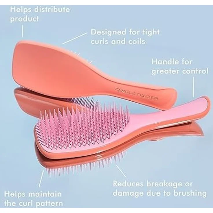 Tangle Teezer Die natürlich lockige Nass-Entwirrer-Haarbürste, ideal für lockiges 3C-4C-Haar, reduziert Kräuseln und verkürzt die Entwirrungszeit, sanft zu nassem Haar, entworfen für Locken und – Bild 4