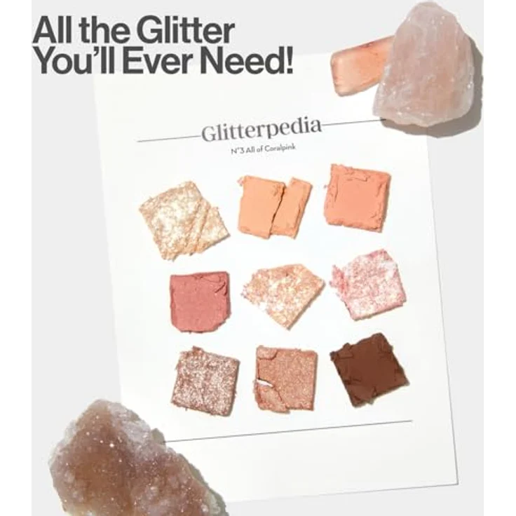 Unleashia Glitterpedia Eye Palette, Lidschattenpalette Farbton No.3 All of Coral Pink, 6.2 g, intensiv pigmentierte Glitzer-Farbtöne für Tag- und Abendlooks – Bild 2