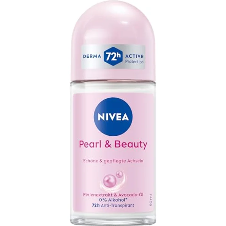 NIVEA Pearl & Beauty Deo Roll-On, Antitranspirant mit 72h Schutz vor Schweiß, Pflege mit Perlenextrakten und Avocadoöl, 50 ml – Bild 1