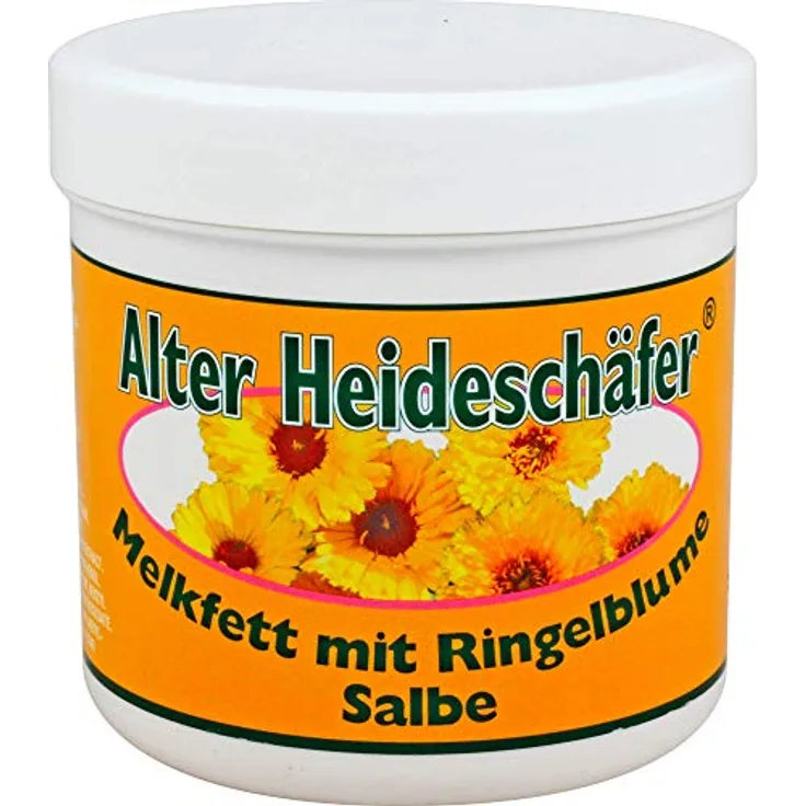 Alter Heideschäfer Melkfett mit Ringelblume Salbe, 250ml Tiegel zur Schutz- und Pflege der Haut