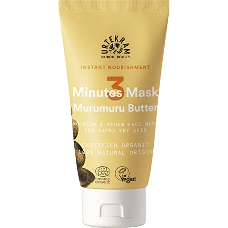 Urtekram Face Mask - 3 Minutes, Instant Nourishment w. Murumuru Butter, 75 ml, vegan