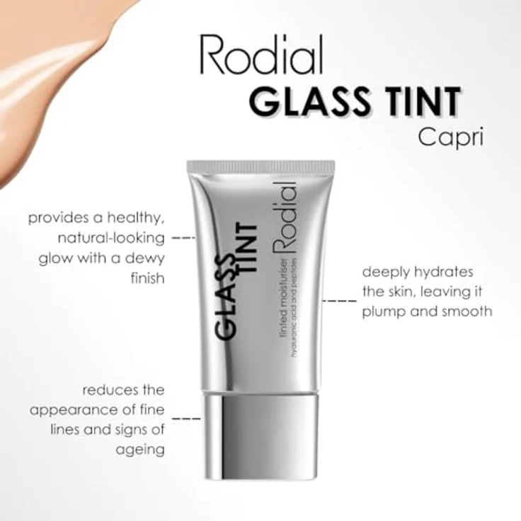Rodial Glass Tint Moisturiser, getönte Tagescreme für Damen, Farbton 1 Capri, 30 ml, korrigiert Rötungen und pflegt die Haut – Bild 3