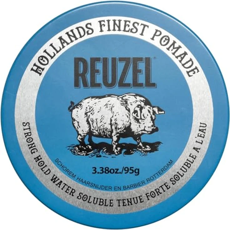Reuzel Blue Water Soluble Strong Hold Pomade, 95 g, unisex, extra starker Halt, gesund glänzend, leicht auswaschbar – Bild 1