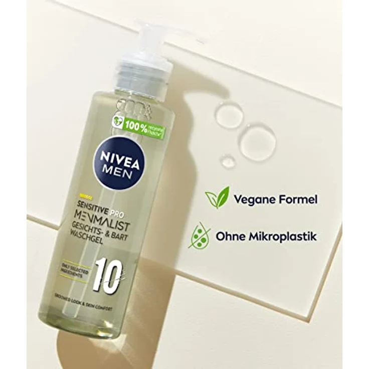 Nivea Nivea Men Sensitive Pro Menmalist Gesicht- Und Bart Waschgel Gesichtsreinigung 200 ml Herren – Bild 6