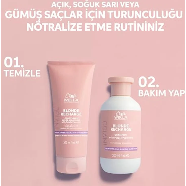 WELLA Professionals Invigo Blonde Recharge Cool Blonde Conditioner 200 ml, Frischt die Leuchtkraft und Brillanz von natürlichem, coloriertem und aufgehelltem Blond auf – Bild 5