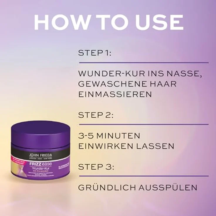John Frieda Frizz Ease Wunder-Kur Für Widerspenstiges Haar Tiefenwirksame Haarkur 250 ml – Bild 6