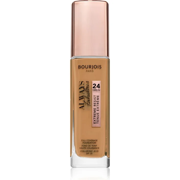 Bourjois Always Fabulous, langanhaltende Make-up Foundation SPF 20, 30 ml, Farbton 520 Caramel