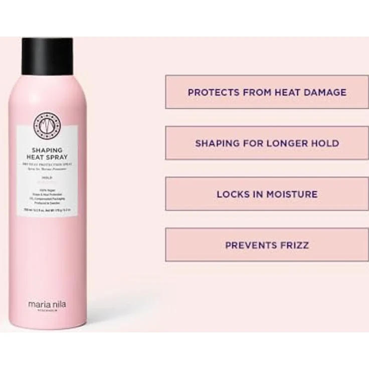 Maria Nila Shaping Heat Spray, 250 ml Thermo-Spray, 2/5 Halt, schützt das Haar bei Verwendung von Heizgeräten, fruchtig blumiger Duft, 100% vegan/sulfat-/parabenfrei – Bild 2