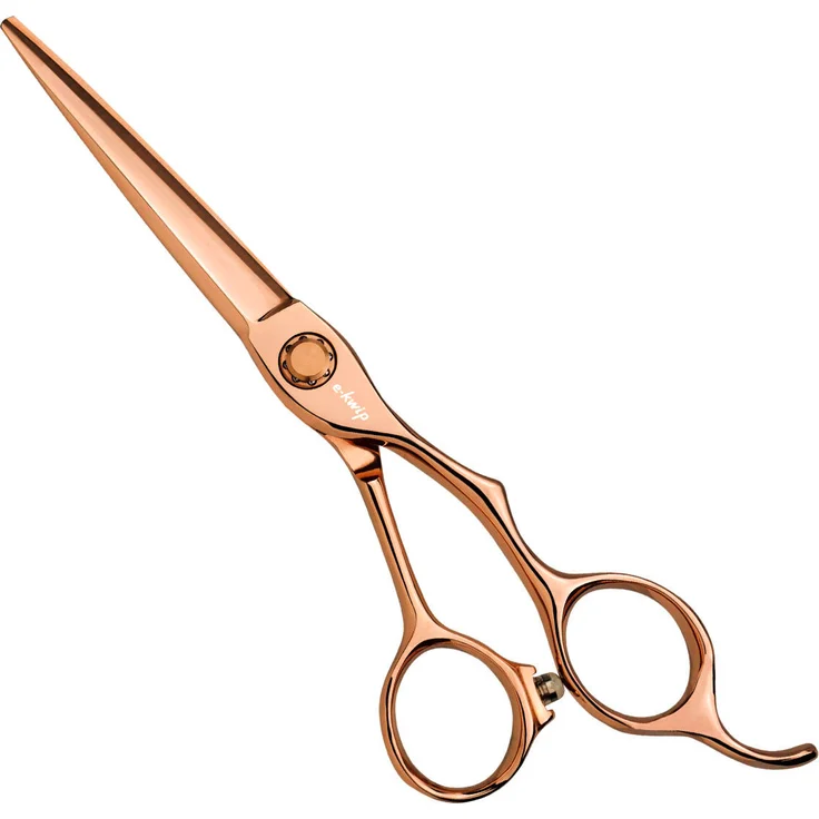 e-kwip Kuro Rose Gold Haarschere 5,5", ergonomische Schneideschere mit Japanstahl-Sword-Klinge und Titanbeschichtung – Bild 1