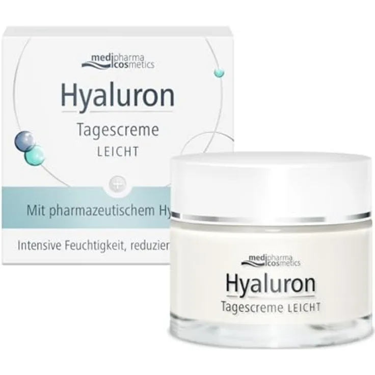 Medipharma Cosmetics Hyaluron Tagescreme leicht, Anti-Aging mit intensiver Feuchtigkeitsversorgung, 50 ml