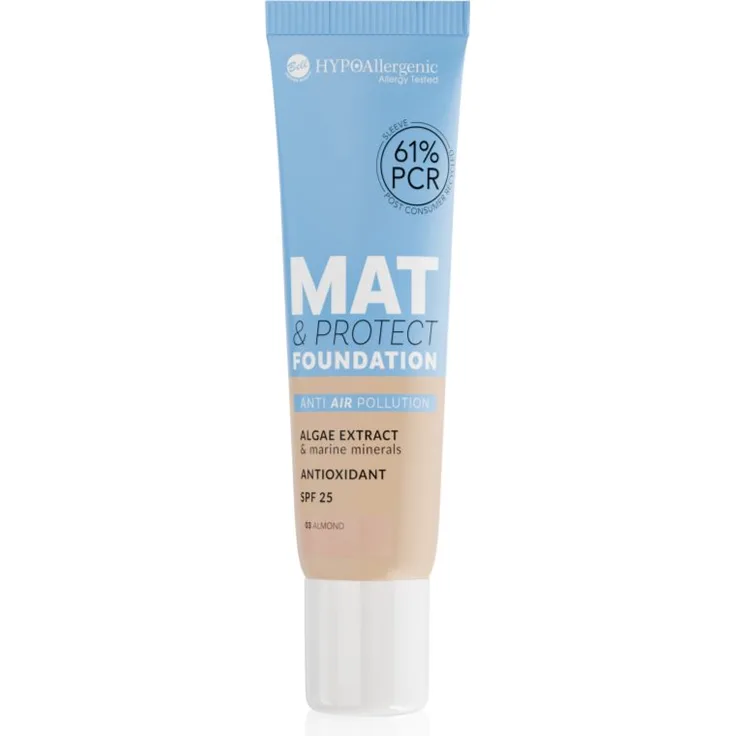 Bell Hypoallergenic Mat & Protect, langanhaltendes mattierendes Make-up mit SPF 25, Farbton 03 Almond, 30 g