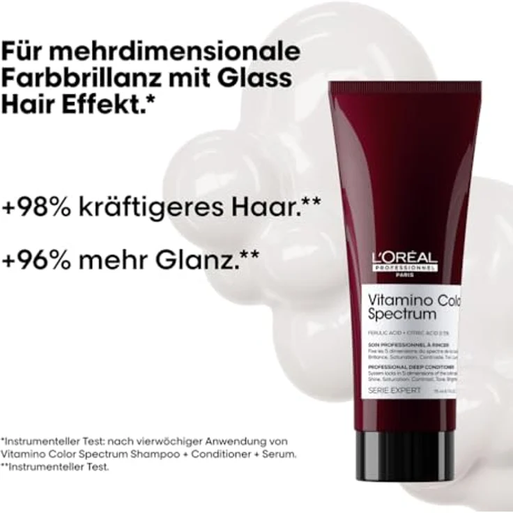 L'Oréal Professionnel Vitamino Color Spectrum Deep Conditioner, 75 ml, stärkende Tiefenpflege mit Ferula- & Zitronensäure für glänzendes, kräftiges Haar – Bild 2