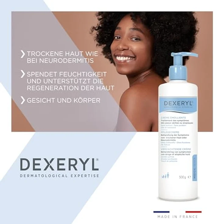DEXERYL Dexeryl Creme, Pflegecreme für sehr trockene Haut und Neurodermitis, parfümfrei und ohne Parabene, 500 g – Bild 4