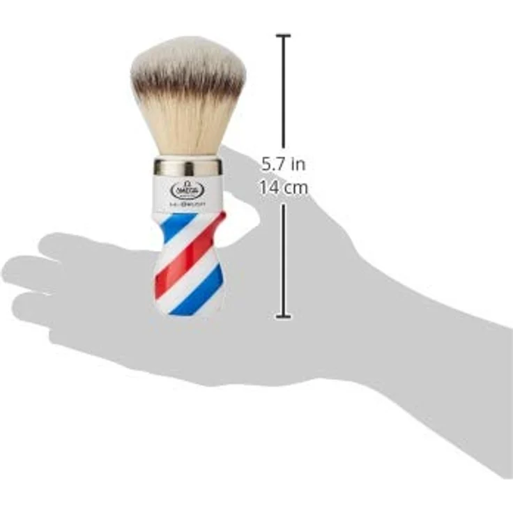 Omega Pennelli Omega Rasierpinsel 46806 Hi Brush mit Barber Pole Griff – Bild 7