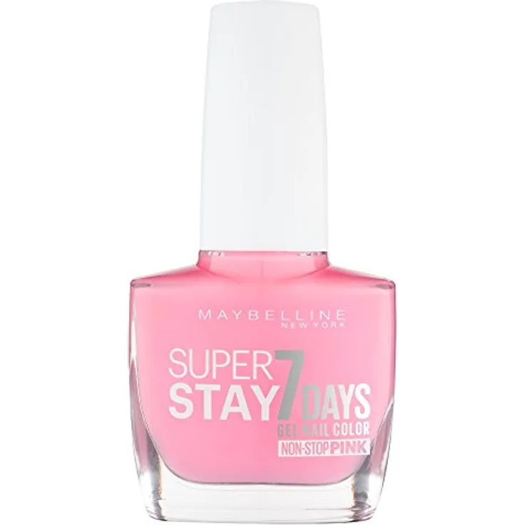 Maybelline New York Make-Up Superstay Nailpolish Forever Strong 7 Days Finish Gel Nagellack Flushed Pink/Non-Stop Pink Farblack Mit Ultra Starkem Halt Ohne UV Lampe In Intensivem Rosa, 1 X 10 Ml