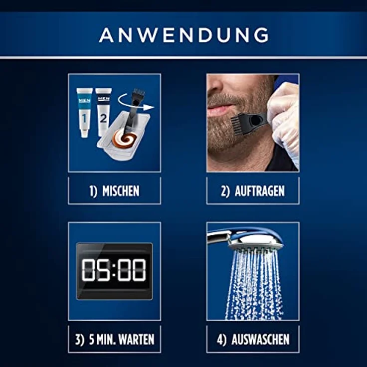 ‎Men Perfect Schwarzkopf Bart-Coloration 80 Dunkel -Braun, 3 x 30 ml – Bild 2