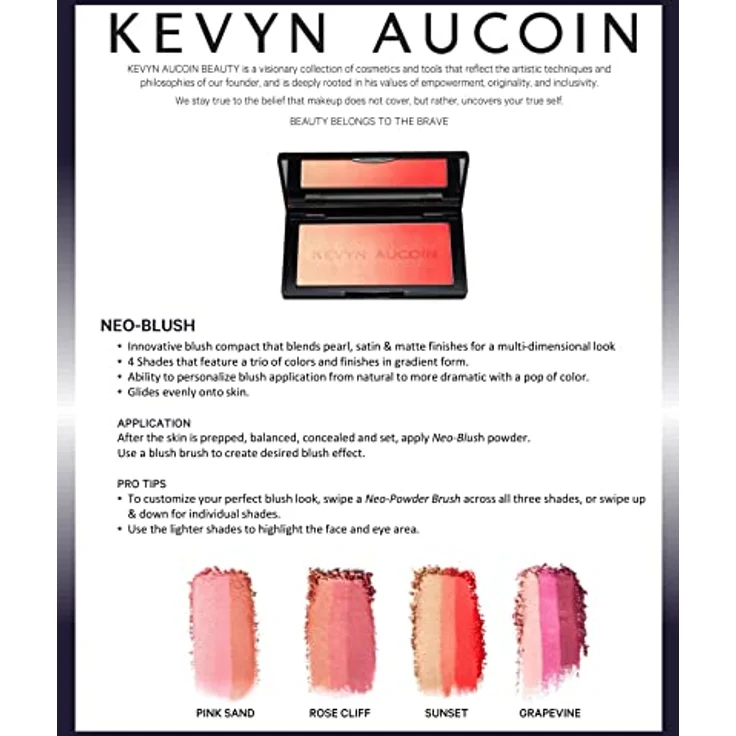 Kevyn Aucoin The Neo-Blush Rose Cliff, Rouge für Damen mit seidigem Finish, 5,7 g – Bild 3