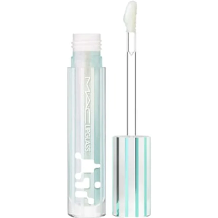 MAC FY26 Holiday Colour Lipglass Air Lipgloss, nicht klebende Formel mit 7% pflanzlichen Ölen, mintfarben, schimmernd und feuchtigkeitsspendend