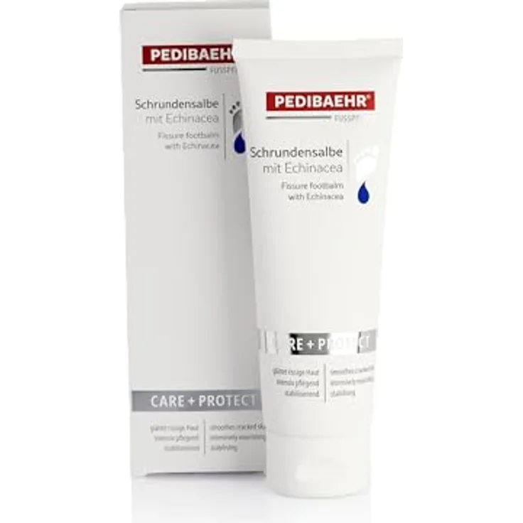 Pedibaehr Schrundensalbe mit Echinacea 125 ml, Fußpflege für sehr trockene Haut und Schrunden, dermatologisch geprüft