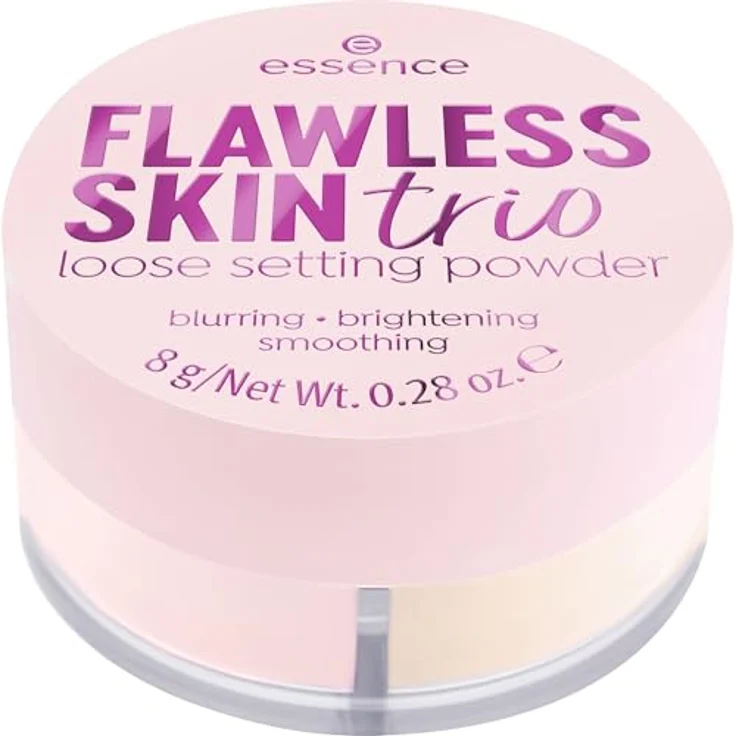 essence cosmetics FLAWLESS SKIN trio loose setting powder, Puder, Nr. 10, Mehrfarbig, aufhellend, natürlich, vegan, ölfrei, ohne Parabene, ohne Mikroplastikpartikel, 1er Pack (8g) – Bild 2