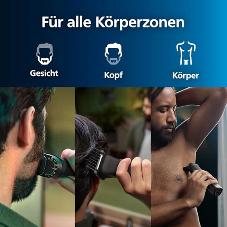 Philips Multigroom Serie 9000 MG9530/15, 13-in-1 Barttrimmer und Haarschneider, wasserfest, 27 Längenschritte, ergonomischer Griff, Schnellladung – Bild 3