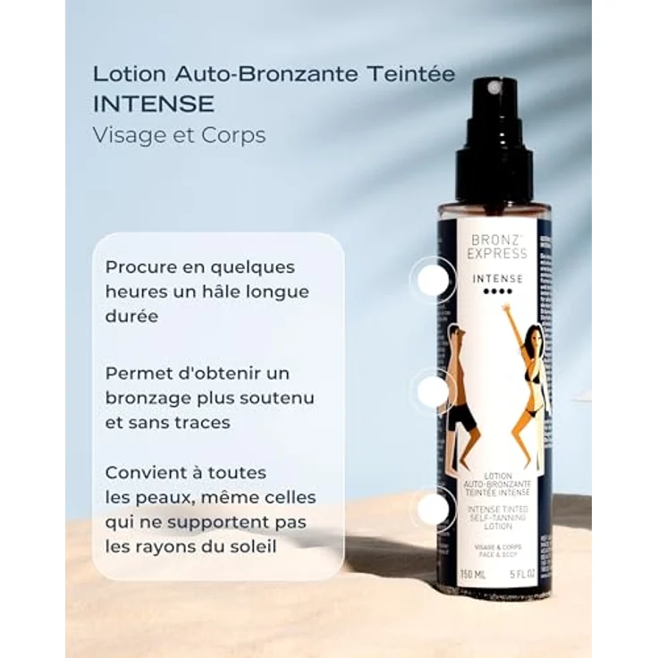 Académie Bronz'Express Lotion Teintée Intense, getönte Selbstbräunungslotion für Gesicht und Körper, 150 ml mit blumigem Zitrusduft – Bild 2
