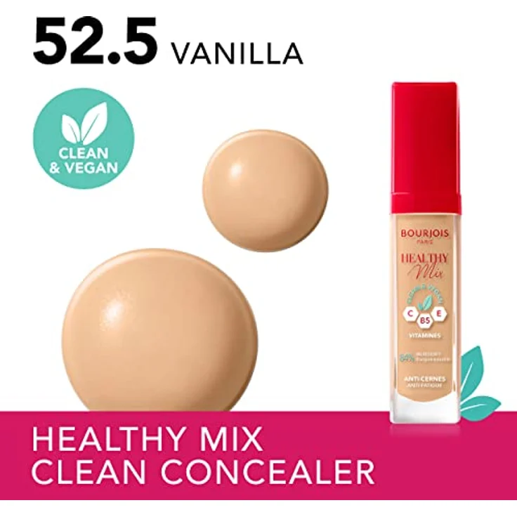 BOURJOIS Paris Concealer - Healthy Mix Clean - 54 Soleil Halé, 6ml, Langanhaltend, Natürliches Leuchten, Lebendig-leichte bis mittlere Deckkraft – Bild 2