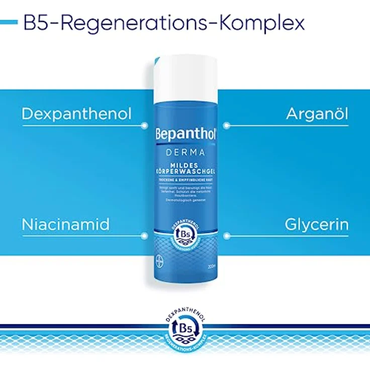 Bepanthol Derma mildes Körperwaschgel, 200 ml, seifenfreies Gel für empfindliche und trockene Haut – Bild 6