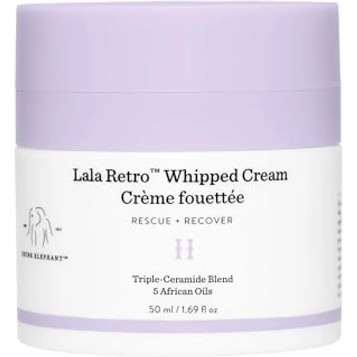 Drunk Elephant Lala Retro Whipped Cream, Gesichtscreme ohne Parabene und Sulfate, radiantes Finish