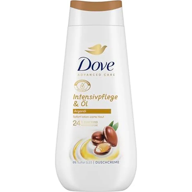 Dove Advanced Care Pflegende Duschcreme Intensivpflege & Öl 225ml, mit Arganöl, lotion-zarte Haut