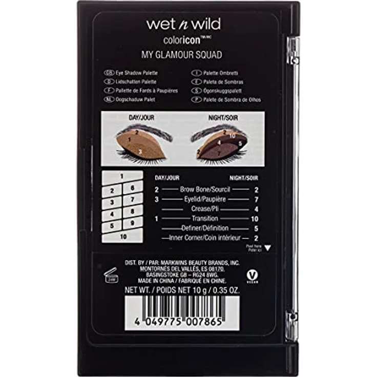 Wet n Wild - Lidschatten Palette Make-up, 10 hochpigmentierte Farben - Mix aus Schimmer + Matt in einer Lidschattenpalette - Myglamour Squad 5 g – Bild 3