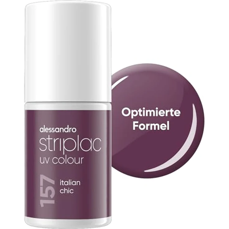 alessandro Striplac UV-Nagellack Italian Chic, deckend & kratzfest bis zu 15 Tage, leichtes Auftragen, schonende Abziehtechnologie, vegan, lila, 6,5ml – Bild 1