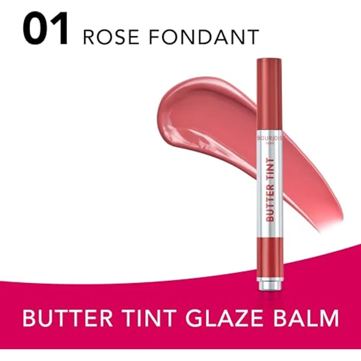 Bourjois Butter Tint Lippenstift, getönter Balsam mit pflegender Sheabutter, Rose Fondant, 2 g – Bild 3