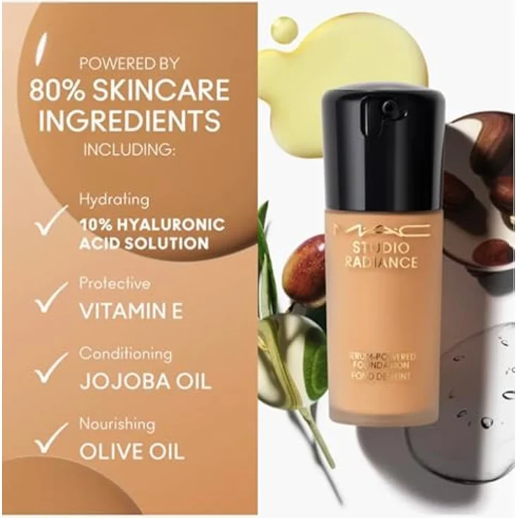 MAC Cosmetics Studio Radiance Serum-Powered Foundation, hydratisierendes Make-up mit Langzeiteffekt, Farbton NC17, 30 ml – Bild 5
