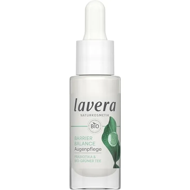 lavera Barrier Balance Augenpflege - ohne Alkohol - ohne Parfüm - feuchtigkeitsspendend - stärkt Hautbarierre - Präbiotika - vegan - Naturkosmetik - 15 ml