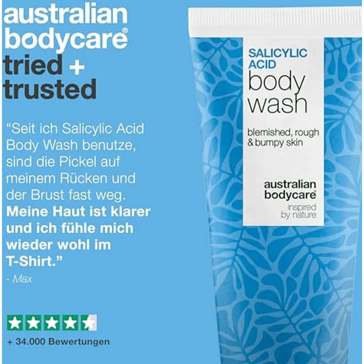 Australian Bodycare Salicylsäure-Duschgel gegen Pickel, für Rücken, Po & Brust – mit Niacinamid, Zink PCA & Glycerin, sanfte Tiefenreinigung – Bild 5