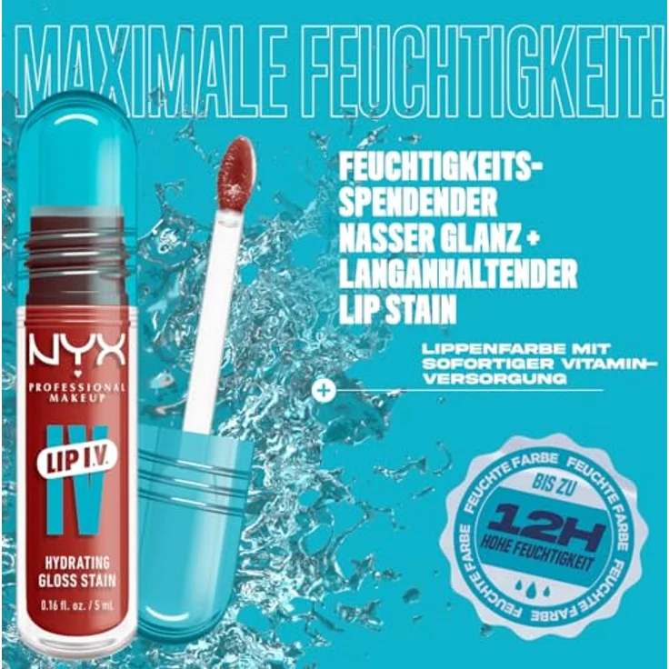 NYX Professional Makeup Lip IV Gloss Serum, feuchtigkeitsspendender Lipgloss mit Vitamin-Komplex, 5 ml, Farbe BURST THAT TANG – Bild 3