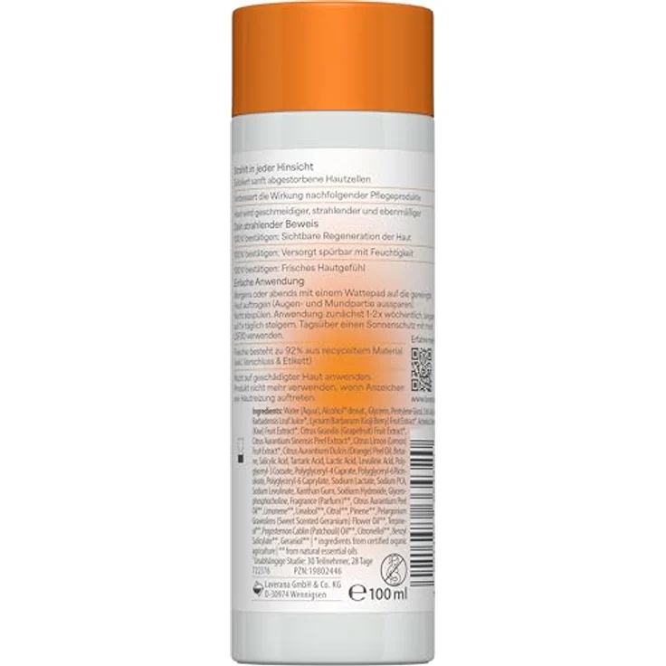 lavera Refiner Glow By Nature Liquid Illuminating Refiner, 100 ml - Sanfte Exfoliation, sichtbare Hautregeneration, intensive Feuchtigkeit – Bild 5