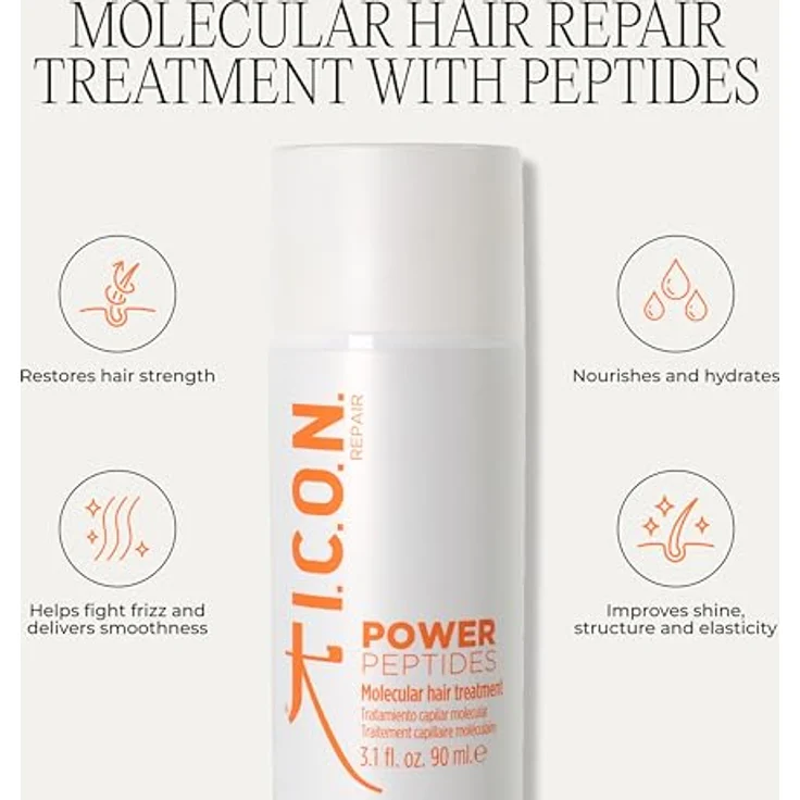 Icon Power Peptides Molecular Hair Treatment, Intensive Haarkur für geschädigtes Haar, 90 ml – Bild 2