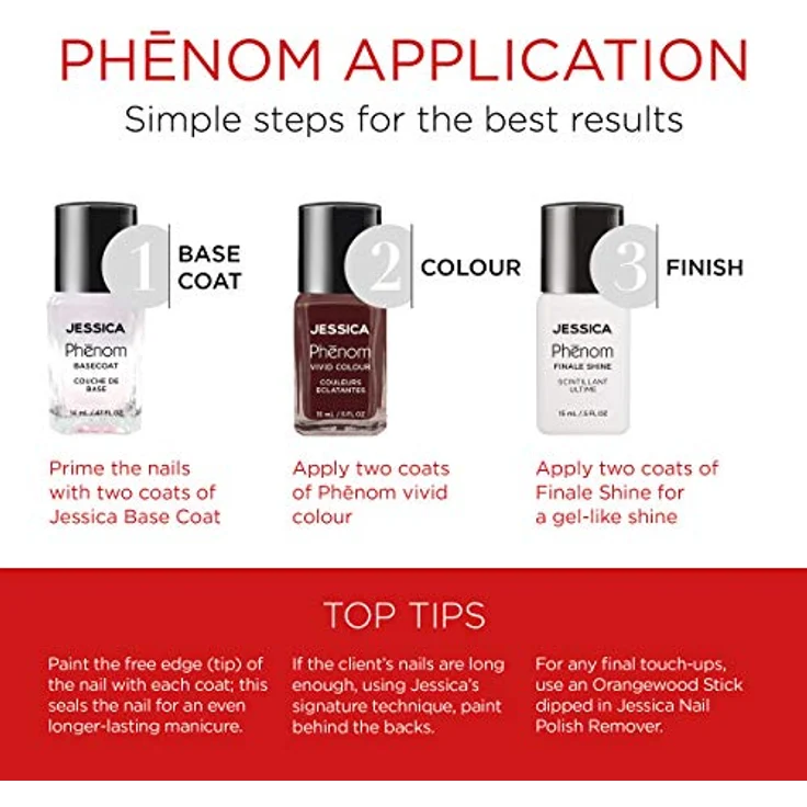 Jessica Phenom Colour Well Bred Nagellack, 15 ml - Vivid Colour Farblack – Bild 4
