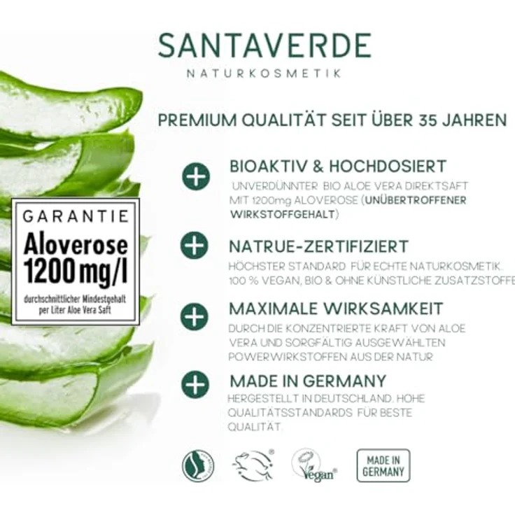 Santaverde Aloe Vera Creme Medium ohne Duft 30 ml Tagespflege – Bild 7