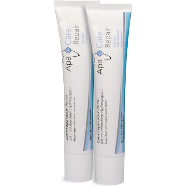 ApaCare Repair Zahnreparaturpaste mit flüssigem Zahnschmelz HAP, intensive Zahnreparatur für hellere Zähne, 2x30ml, fluoridfrei