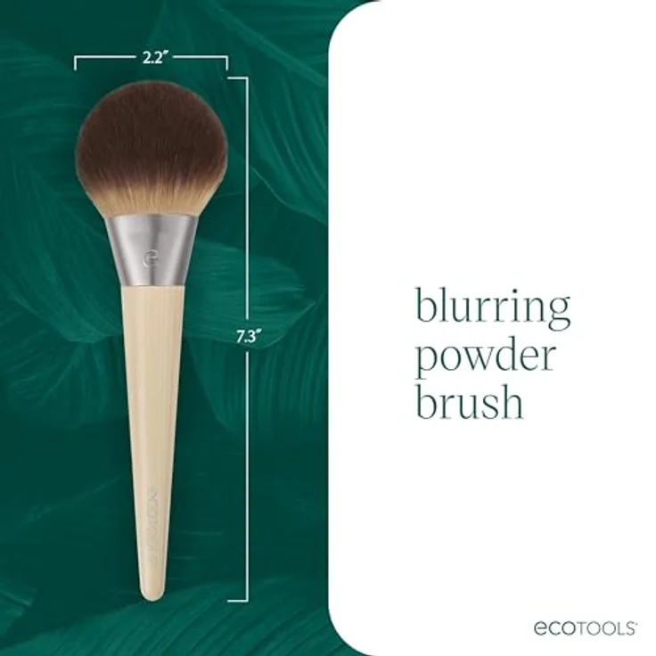 EcoTools Blurring Powder Makeup Brush für lose & gepresste Puder, großer, flauschiger Pinsel mit synthetischen Borsten, umweltfreundlich, tierversuchsfrei & vegan, 1 Stück – Bild 5