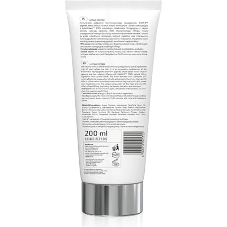 Apis Natural Cosmetics Lifting Peptide SNAP-8™ Gesichtsmaske, 200 ml, lifting und festigend mit intensiver Feuchtigkeitspendung – Bild 2
