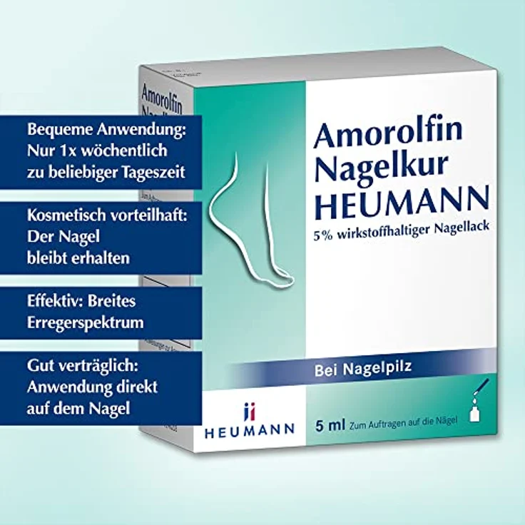 Heumann Amorolfin Nagelkur bei Nagelpilz, 5 ml Wirkstoffhaltiger Nagellack – Bild 4