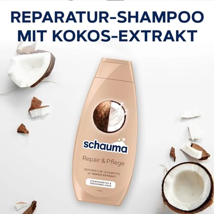 SCHAUMA 5&5 Reparierende Haarkur 300ml & Shampoo Repair 400ml, mit Kokos-Extrakt für strapaziertes Haar, vegane Formel – Bild 7